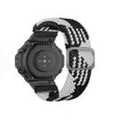 For Amazfit T-Rex / T-Rex Pro / Ares Adjustable Buckle Braided Nylon Watch Band(Black White) - 1