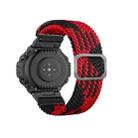For Amazfit T-Rex / T-Rex Pro / Ares Adjustable Buckle Braided Nylon Watch Band(Black Red) - 1