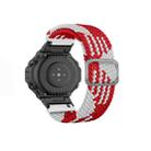 For Amazfit T-Rex / T-Rex Pro / Ares Adjustable Buckle Braided Nylon Watch Band(Red White) - 1