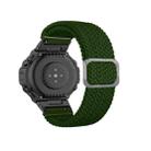 For Amazfit T-Rex / T-Rex Pro / Ares Adjustable Buckle Braided Nylon Watch Band(Army Green) - 1