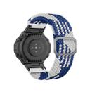 For Amazfit T-Rex / T-Rex Pro / Ares Adjustable Buckle Braided Nylon Watch Band(Blue White) - 1