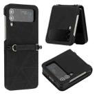 For Samsung Galaxy Z Flip3 5G 3D Embossed Leather Phone Case(Black) - 1