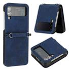 For Samsung Galaxy Z Flip4 3D Embossed Leather Phone Case(Blue) - 1