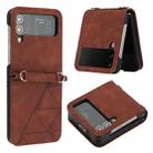 For Samsung Galaxy Z Flip4 3D Embossed Leather Phone Case(Brown) - 1