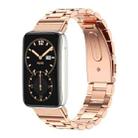 For Xiaomi Mi Band 7 Pro Mijobs Three-bead Metal Stainless Steel Watch Band(Rose Gold) - 1