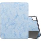 For iPad Pro 11 inch 2020 / 2018 Three-fold Marble Texture Protective Tablet Case with Pen Slot & Sleep / Screen Suction Function(Blue) - 1