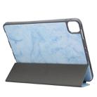 For iPad Pro 11 inch 2020 / 2018 Three-fold Marble Texture Protective Tablet Case with Pen Slot & Sleep / Screen Suction Function(Blue) - 4