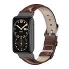 For Xiaomi Mi Band 7 Pro Mijobs Genuine Leather Top Layer Cowhide Watch Band(Bamboo Coffee Black) - 1