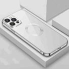 For iPhone 14 Plus 9D Plated Lens Film Clear Phone Case (Silver) - 1