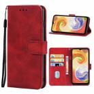 For Samsung Galaxy A04 Leather Phone Case(Red) - 1
