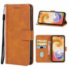 For Samsung Galaxy A04 Leather Phone Case(Brown) - 1
