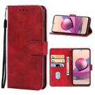 For Xiaomi Redmi Note 11 SE India Leather Phone Case(Red) - 1