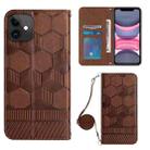 For iPhone 11 Crossbody Football Texture Magnetic PU Phone Case (Brown) - 1