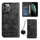 For iPhone 11 Pro Crossbody Football Texture Magnetic PU Phone Case (Black) - 1