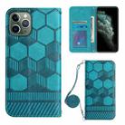For iPhone 11 Pro Crossbody Football Texture Magnetic PU Phone Case (Light Blue) - 1
