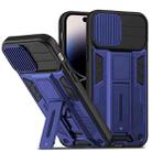 For iPhone 14 Pro Sliding CamShield Magnetic Phone Case(Navy Blue) - 1