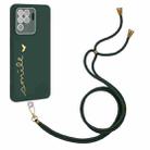 For OPPO F19 Pro / Reno5 F / Reno5 Lite / A94 4G Gilding Line TPU Phone Case with Strap(Dark Green) - 1