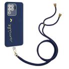 For OPPO F19 Pro / Reno5 F / Reno5 Lite / A94 4G Gilding Line TPU Phone Case with Strap(Royal Blue) - 1