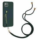 For Realme C20 / C11 2021 / C20A Gilding Line TPU Phone Case with Strap(Dark Green) - 1