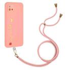 For Realme C20 / C11 2021 / C20A Gilding Line TPU Phone Case with Strap(Pink) - 1