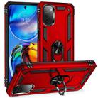 For Motorola Moto E32 4G Shockproof TPU + PC Phone Case with 360 Degree Rotating Holder(Red) - 1