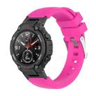 For Amazfit T-Rex / T-Rex Pro / Ares Twill Silicone Watch Band(Rose Red) - 1