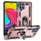 For Samsung Galaxy M53 5G Shockproof TPU + PC Phone Case with 360 Degree Rotating Holder(Rose Gold) - 1