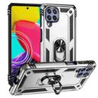 For Samsung Galaxy M53 5G Shockproof TPU + PC Phone Case with 360 Degree Rotating Holder(Silver) - 1