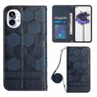 For Nothing Phone 1 Crossbody Football Texture Magnetic PU Phone Case(Dark Blue) - 1