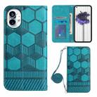 For Nothing Phone 1 Crossbody Football Texture Magnetic PU Phone Case(Light Blue) - 1