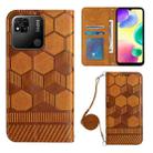 For Xiaomi Redmi 10A Crossbody Football Texture Magnetic PU Phone Case(Khaki) - 1