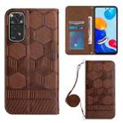 For Xiaomi Redmi Note 11 Global/Note 11S 4G Crossbody Football Texture Magnetic PU Phone Case(Brown) - 1