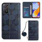 For Xiaomi Redmi Note 11 Pro/Redmi Note 11 Pro 5G/Redmi Note 11 Pro+ India Crossbody Football Texture Magnetic PU Phone Case(Dark Blue) - 1