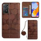 For Xiaomi Redmi Note 11 Pro/Redmi Note 11 Pro 5G/Redmi Note 11 Pro+ India Crossbody Football Texture Magnetic PU Phone Case(Brown) - 1