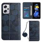 For Xiaomi Redmi Note 11T Pro Crossbody Football Texture Magnetic PU Phone Case(Dark Blue) - 1