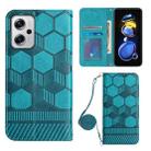 For Xiaomi Redmi Note 11T Pro Crossbody Football Texture Magnetic PU Phone Case(Light Blue) - 1