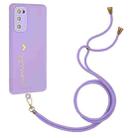 For Samsung Galaxy S20 FE Gilding Line TPU Phone Case with Strap(Light Purple) - 1
