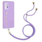 For Samsung Galaxy A32 4G Gilding Line TPU Phone Case with Strap(Light Purple) - 1