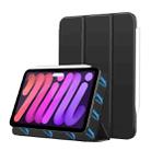 For iPad mini 6 / mini 2024 Double-sided Clip 3-fold Magnetic Smart Leather Tablet Case(Black) - 1