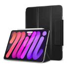 For iPad mini 6 3-fold Double-sided Clip Buckle Magnetic Smart Tablet Case(Black) - 1