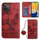 For Samsung Galaxy A03 164mm Crossbody Football Texture Magnetic PU Phone Case(Red) - 1