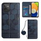 For Samsung Galaxy A03 166mm Crossbody Football Texture Magnetic PU Phone Case(Dark Blue) - 1