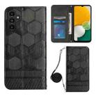 For Samsung Galaxy A13 5G Crossbody Football Texture Magnetic PU Phone Case(Black) - 1