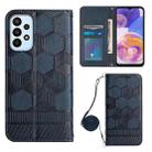 For Samsung Galaxy A23 5G Crossbody Football Texture Magnetic PU Phone Case(Dark Blue) - 1