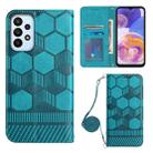 For Samsung Galaxy A23 5G Crossbody Football Texture Magnetic PU Phone Case(Light Blue) - 1