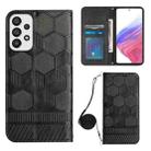 For Samsung Galaxy A53 5G Crossbody Football Texture Magnetic PU Phone Case(Black) - 1