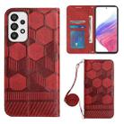 For Samsung Galaxy A73 5G Crossbody Football Texture Magnetic PU Phone Case(Red) - 1