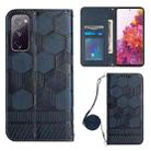 For Samsung Galaxy S20 FE Crossbody Football Texture Magnetic PU Phone Case(Dark Blue) - 1