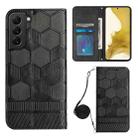 For Samsung Galaxy S22+ 5G Crossbody Football Texture Magnetic PU Phone Case(Black) - 1