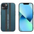 For iPhone 13 Carbon Fiber Texture Plain Leather Phone Case(Dark Green) - 1